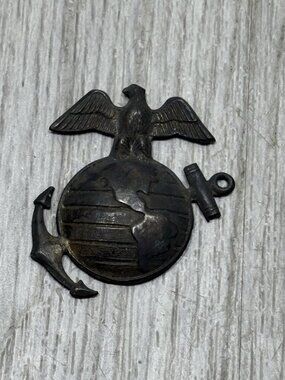 Sterling Silver USMC Marine Corps EGA Eagle Globe Anchor Insignia Badge-1 No Pin